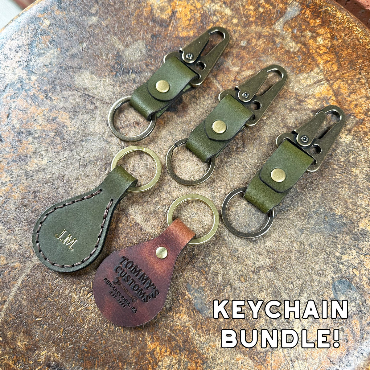 Leather Keychain Pattern Template Set - Key Fob / Keyring (SVG, AI, Ac ...