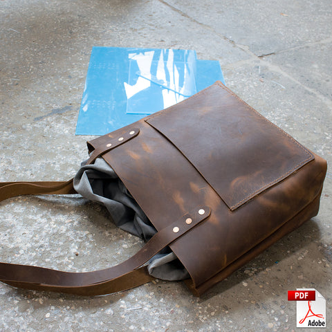 Basic Leather Tote Bag PDF Template Set