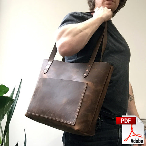 Basic Leather Tote Bag PDF Template Set