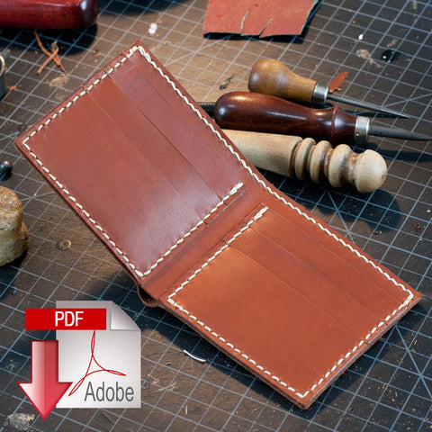 Classic Leather Bi-Fold Wallet Digital Template (A4)