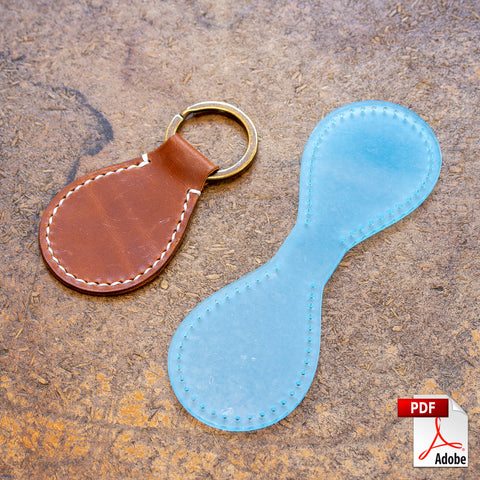 Classic Leather Key Fob PDF Template
