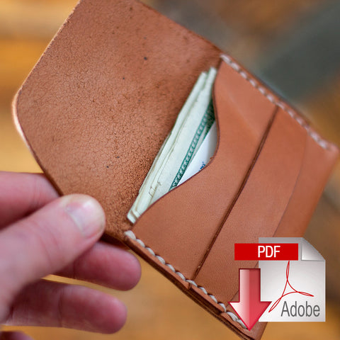 Leather Flap Wallet PDF Template Set