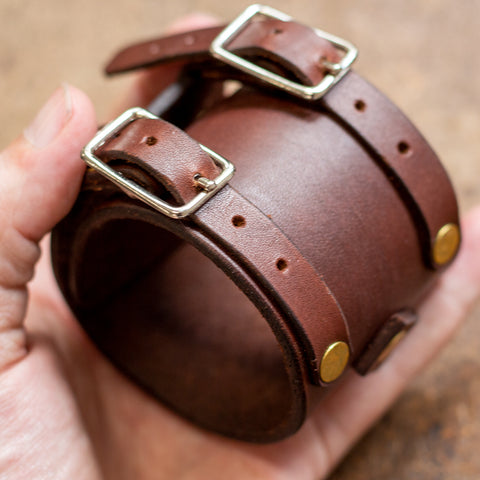 Double Buckle Leather Cuff Bracelet (Source Files)
