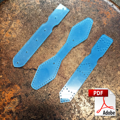 3 Leather Keychain Set Digital PDF Template Bundle (8.5 x 11)